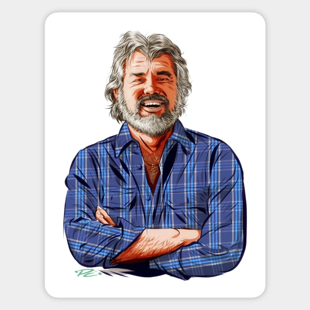 Kenny Rogers - An illustration by Paul Cemmick Sticker by PLAYDIGITAL2020